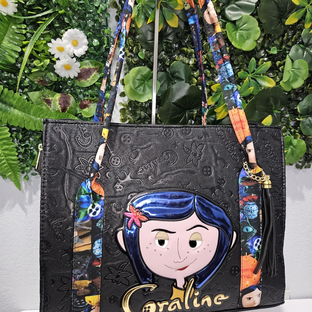 Coraline Character Black Tote Bag
